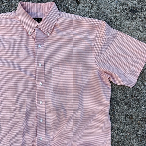 JOS. A. BANK. Travelers Edition Short Sleeve Pink Shirt 17 Button Down Men’s - Picture 3 of 4